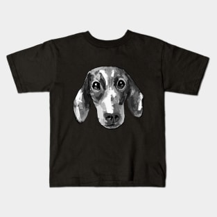 Black and white dachshund dog Kids T-Shirt